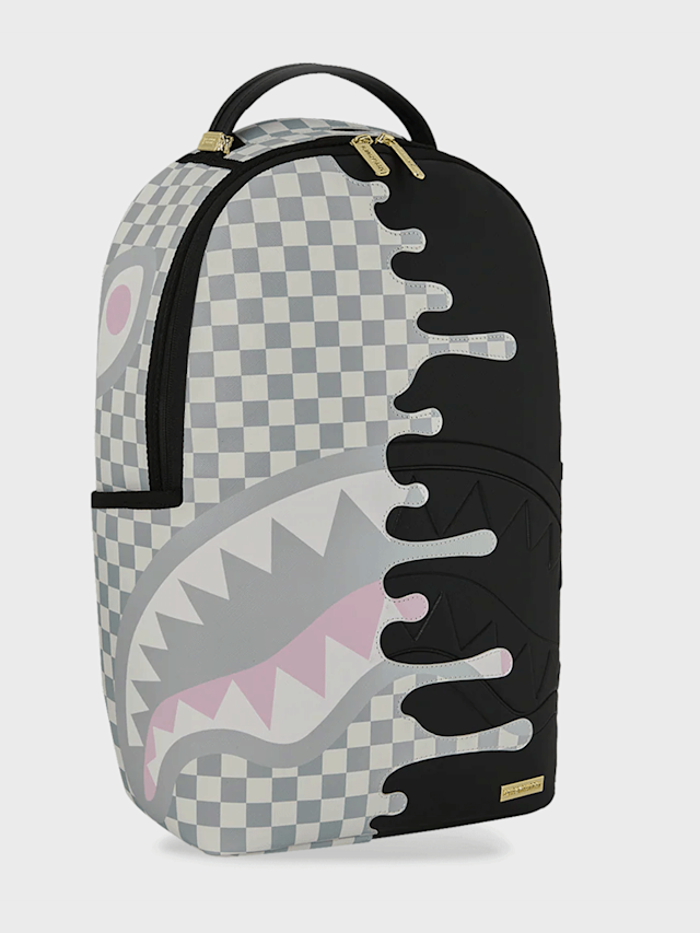 SPRAYGROUND, Cream Check Side Drip Backpack, grey, Image 2 of 8