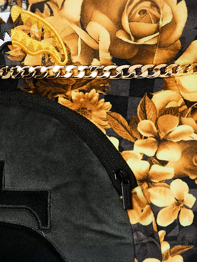 SPRAYGROUND, Gold Floral Remix Moneybear Backpack, black, Image 7 of 7