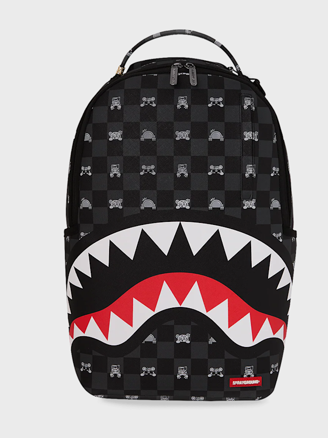 SPRAYGROUND, Gray Peeking Character Check Backpack, grey, Image 1 of 8
