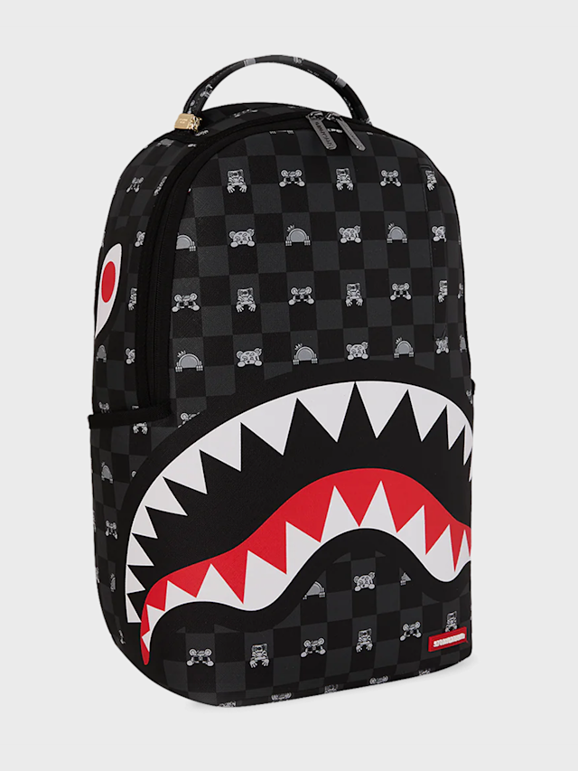 SPRAYGROUND, Gray Peeking Character Check Backpack, grey, Image 5 of 8