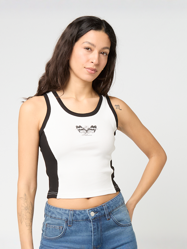 Felicious, Ribbed Tank Top, white, Image 1 of 4