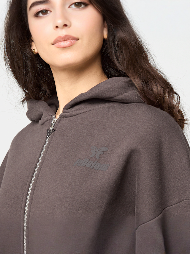 Felicious, Basic Chest Logo Zipper, brown, Image 3 of 4