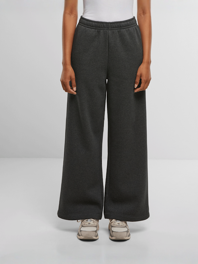 Urban Classics, Ladies Fluffy Wideleg Trackpants, grey, Image 1 of 4