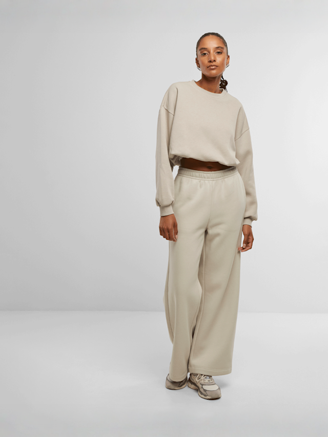 Urban Classics, Ladies Fluffy Wideleg Trackpants, beige, Image 3 of 3