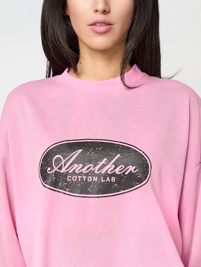 Another Cotton Lab, Another Vintage Logo Washed Longsleeve, Pink, Image 3 of 4