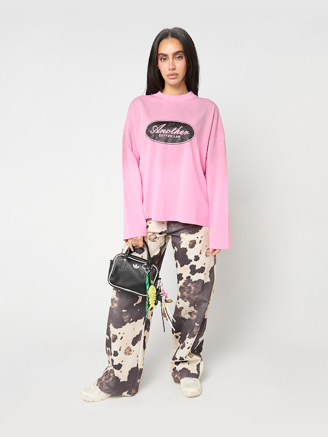 Another Cotton Lab, Another Vintage Logo Washed Longsleeve, Pink, Image 4 of 4