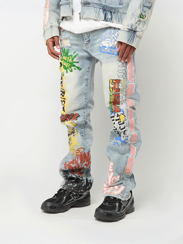 Smoke Rise, Graffiti Jean, blue, Image 1 of 6