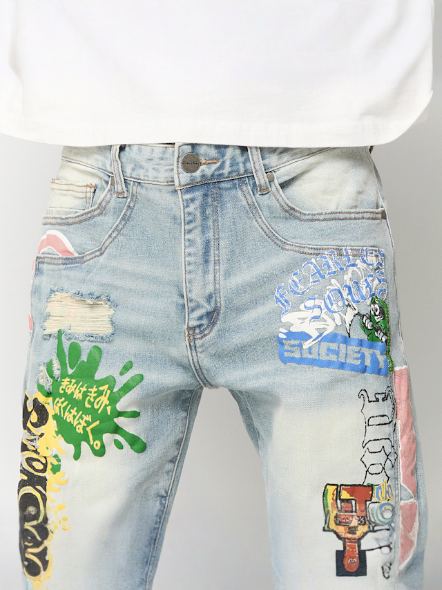 Smoke Rise, Graffiti Jean, blue, Image 3 of 6