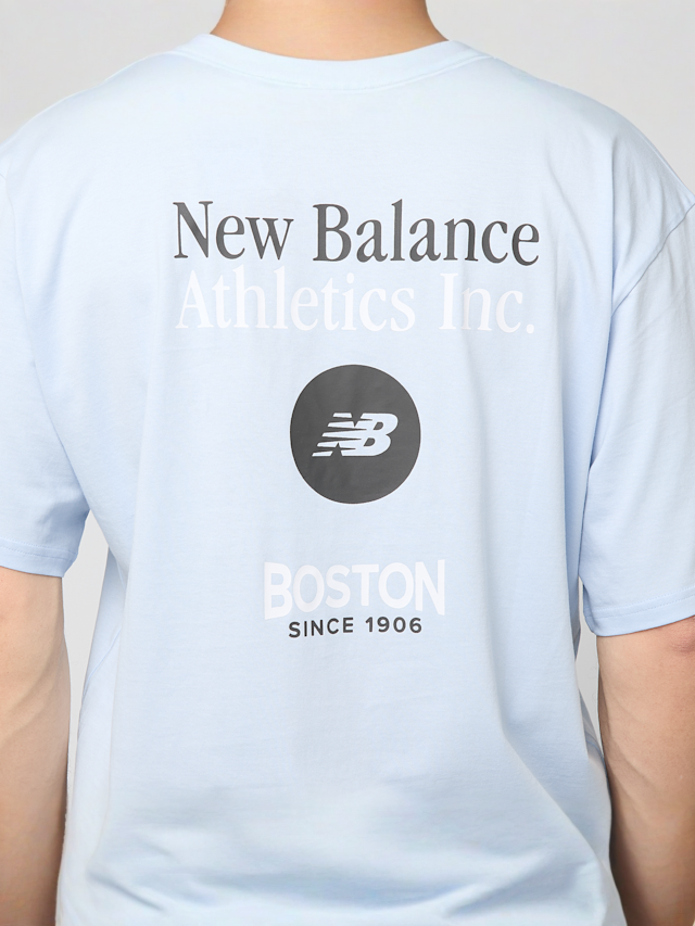 New Balance, TEE-SHIRT graphite sombre/black, blue, Image 4 of 5