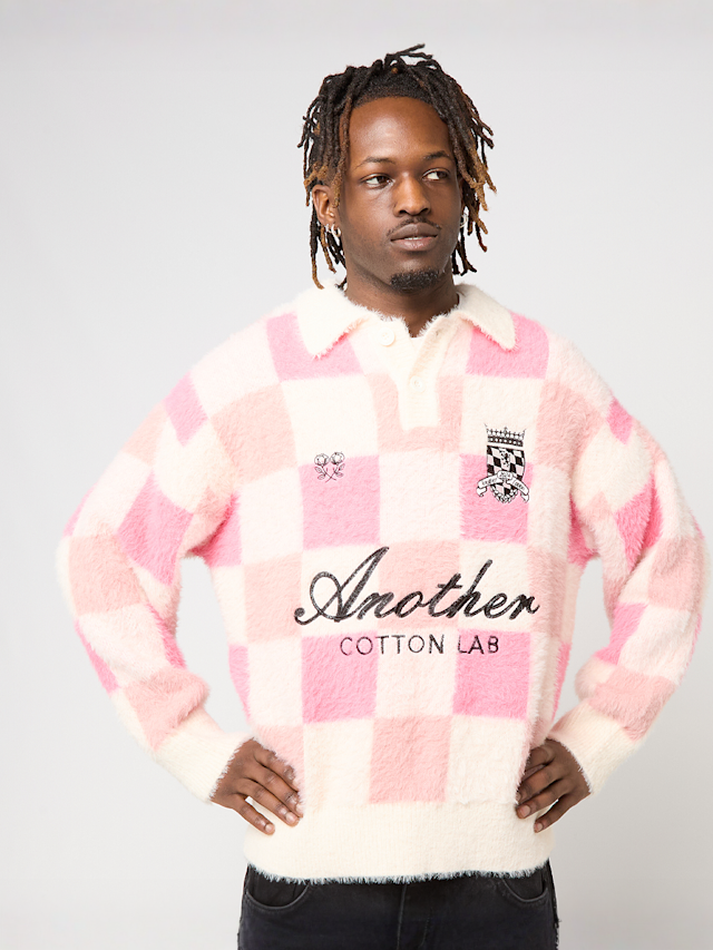 Another Cotton Lab, Another Checked Knit Sweater, light pink, Image 1 of 5