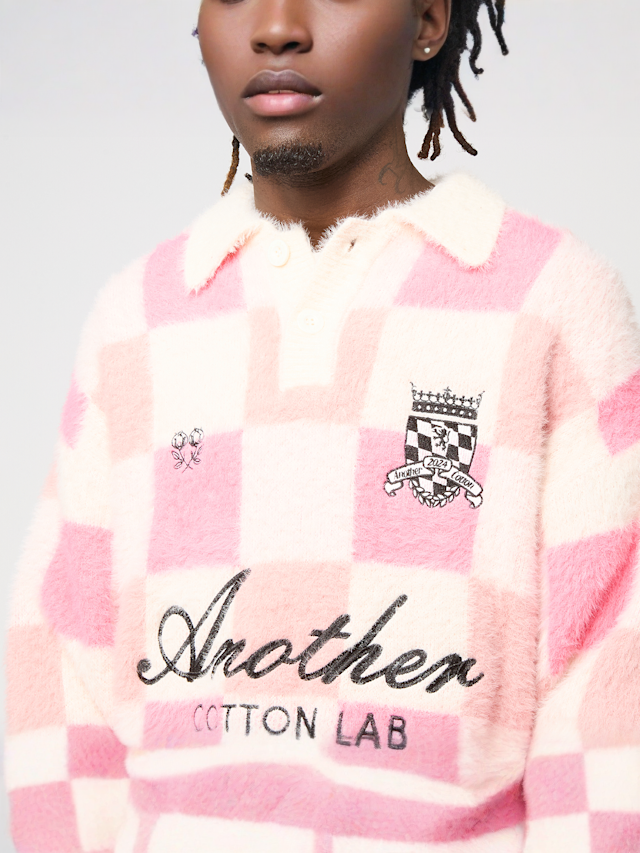 Another Cotton Lab, Another Checked Knit Sweater, light pink, Image 3 of 5