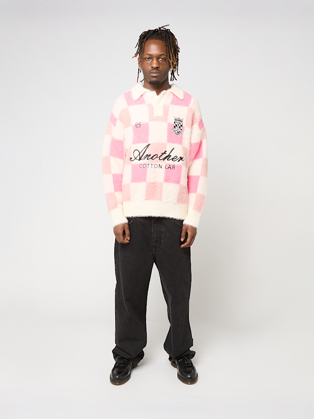 Another Cotton Lab, Another Checked Knit Sweater, light pink, Image 5 of 5