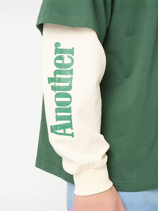 Another Cotton Lab, Sunday Miles Double Layer Longsleeve, green, Image 5 of 7