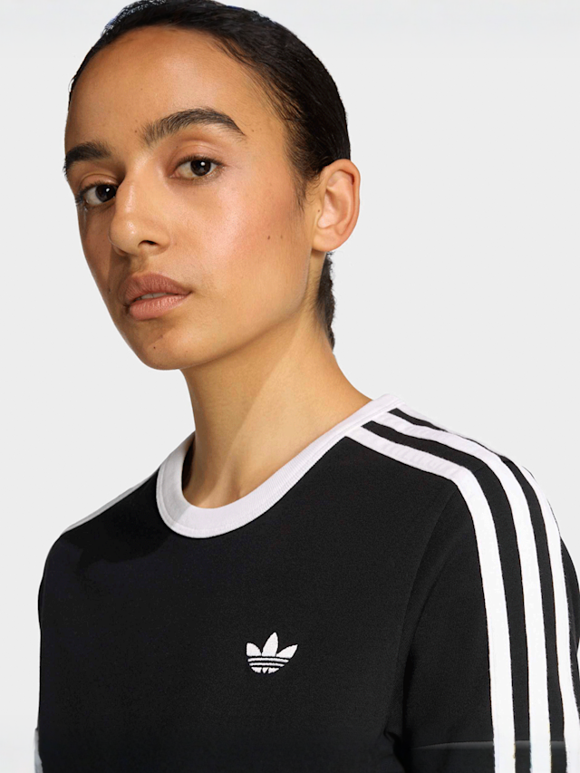 adidas Originals, 3 Stripes Slim Tee, black, Image 3 of 5