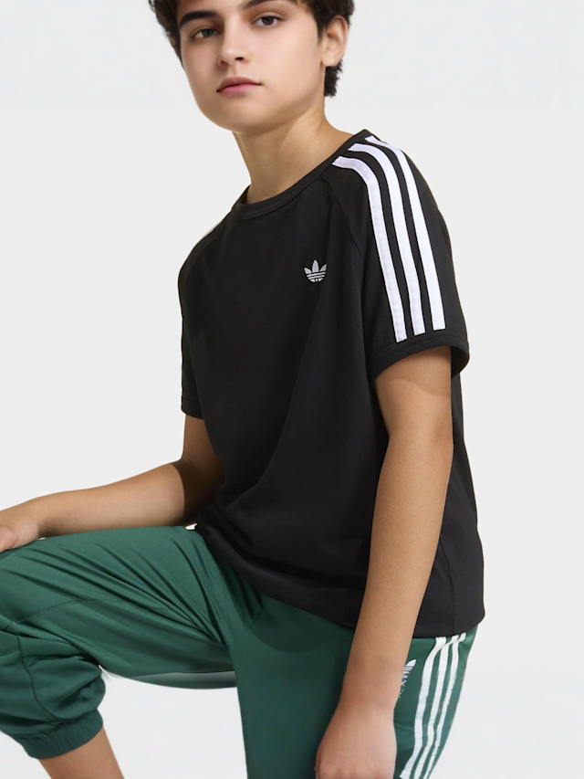 adidas Originals, 3 Stripes Tee, black, Image 3 of 4