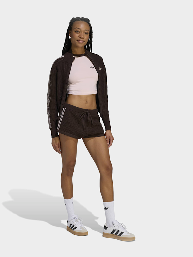 adidas Originals, Knitted Crochet Firebird Track Top, brown, Image 5 of 5