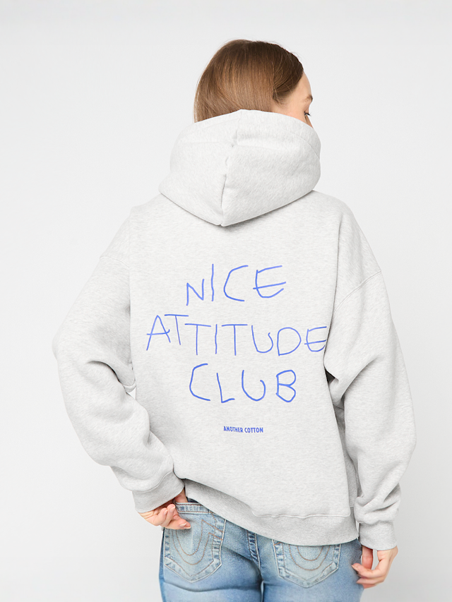 Another Cotton Lab, Nice Attitude Club Oversized Hoodie, grey, Image 1 of 5