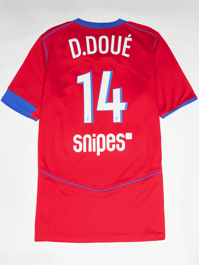 Nike, PSG Y NK DF JSY SS STAD 3R - D. Doué - 14, red, Image 1 of 4