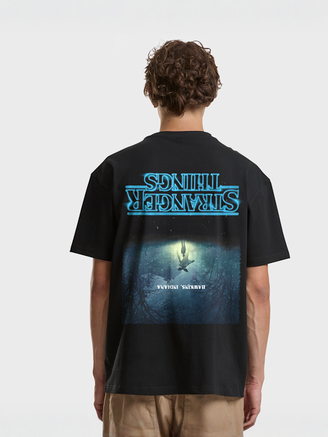 Mister Tee, Stranger Things Upside Down Loose Tee, black, Image 2 of 2