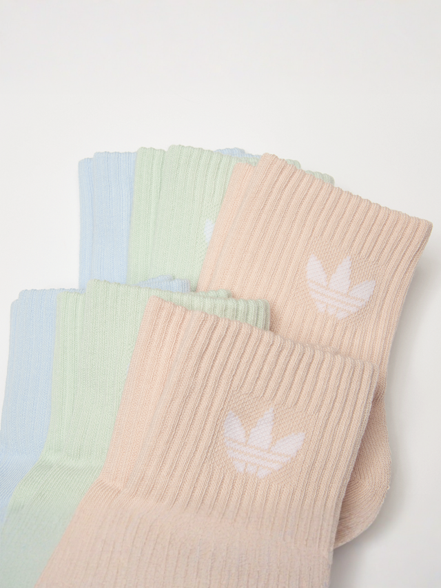 adidas Originals, 6 PACK - 1/4 SOCKS  wonder mauve/linen green/grey one, multi-colour, Image 2 of 2
