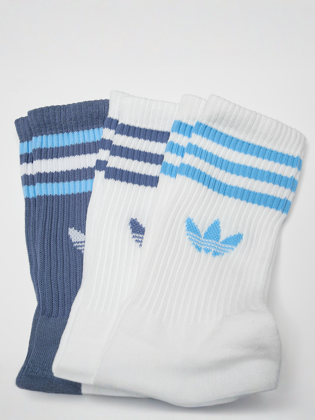 adidas Originals, 3 PACK - 3 Stripes Crew Socks, white, Image 2 of 2