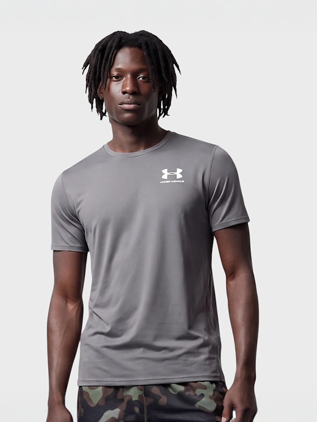 Under Armour, Heatgear Fitted Shortsleeve, grey, Image 1 of 4