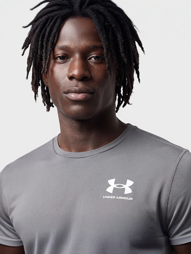 Under Armour, Heatgear Fitted Shortsleeve, grey, Image 3 of 4