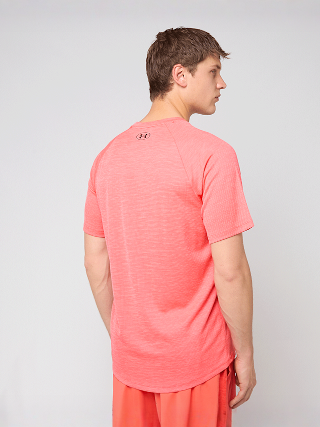 Under Armour, Tech Textured Shortsleeve, red, Image 2 of 5