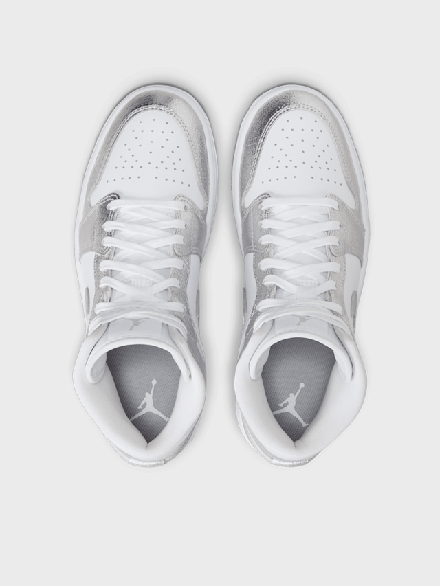 Jordan, Air Jordan 1 Mid SE summit white/blue chill-black, silver, Image 6 of 8