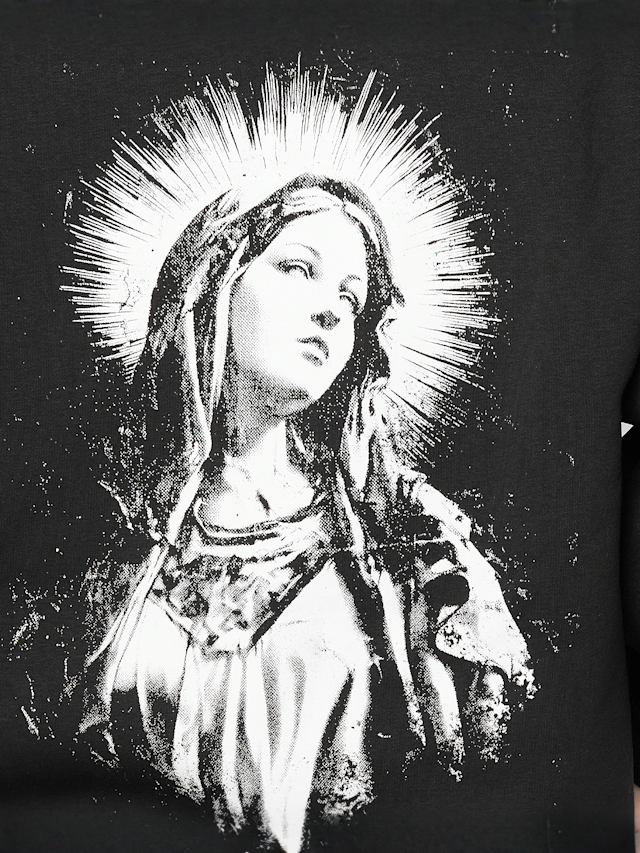 Mister Tee, Mary Cross Fluffy Zip Hoody, zwart, Afbeelding 3 van 5