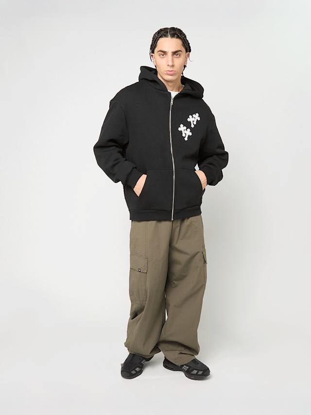 Mister Tee, Mary Cross Fluffy Zip Hoody, zwart, Afbeelding 5 van 5