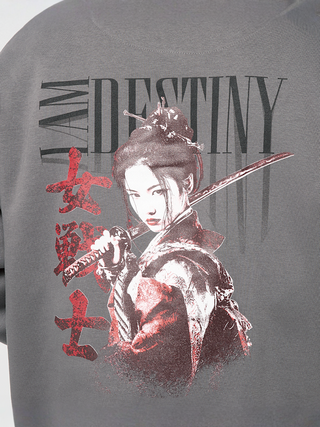 Mister Tee, I Am Destiny Fluffy Zip Hoody, grey, Image 3 of 5