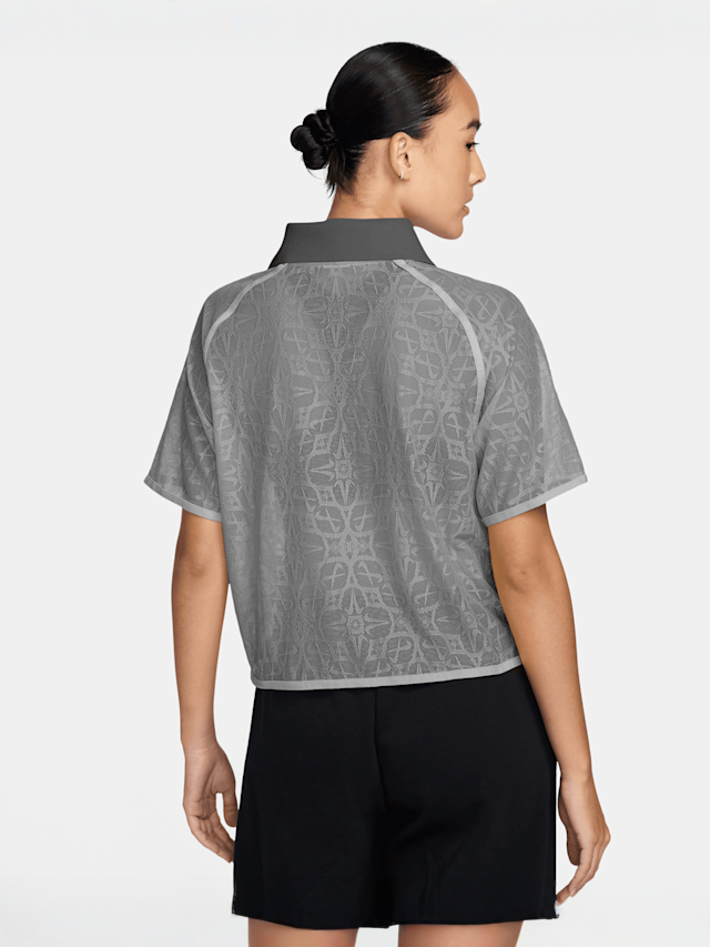 Nike  , Sportswear Loose Lace Polo Jersey Top, grey, Image 2 of 3