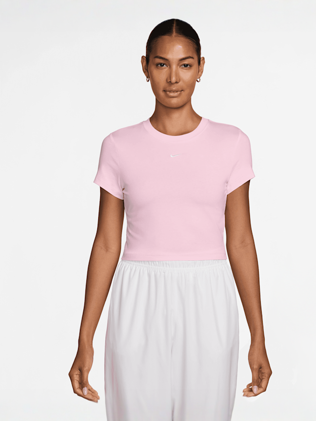 Nike  , Sportswear Chill Knit Cropped T-Shirt, light pink, Image 1 of 3