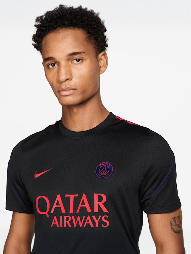 Nike  , PSG Strike Soccer Dri-FIT Short-Sleeve Top, black, Image 3 of 3