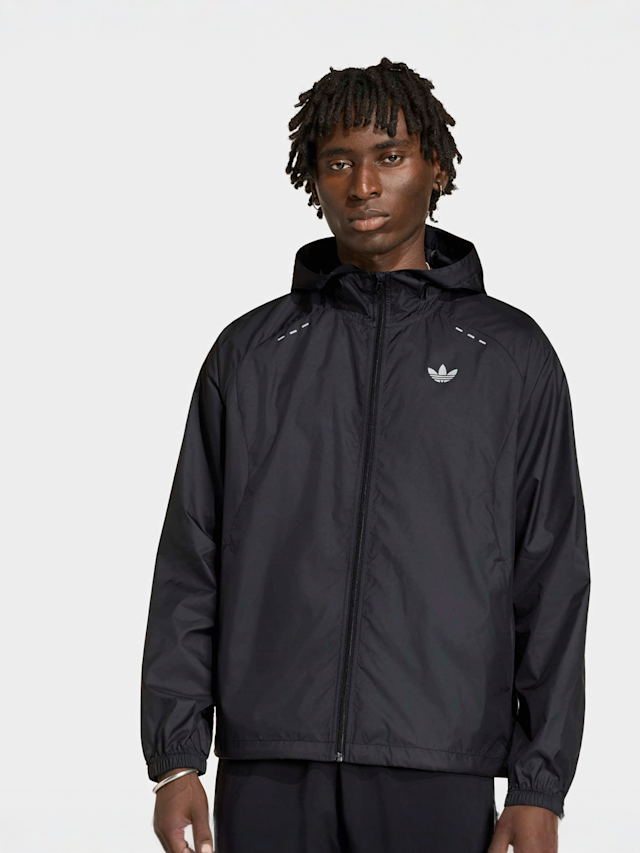 adidas Originals, Tech Trefoil Essentials Windbreaker, black, Image 1 of 5