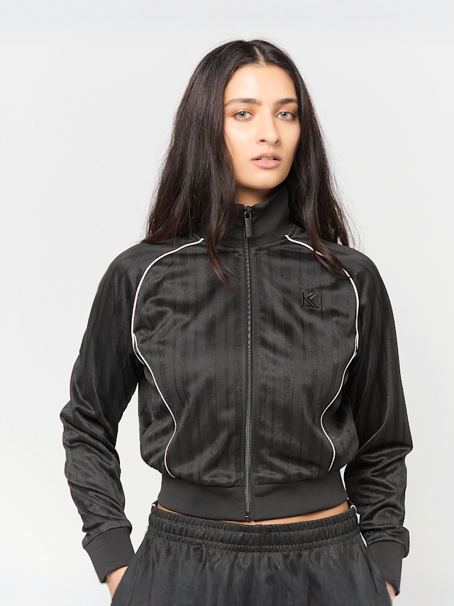 Karl Kani, OG Shadow Stripe Cropped Trackjacket, black, Image 1 of 4