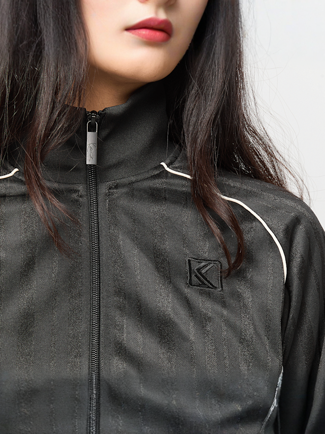 Karl Kani, OG Shadow Stripe Cropped Trackjacket, black, Image 3 of 4