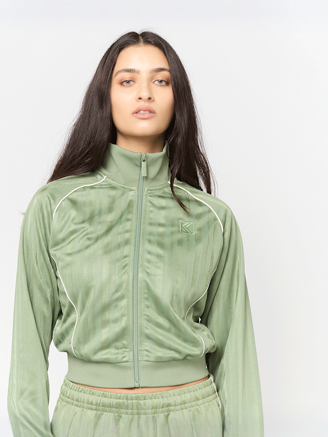 Karl Kani, OG Shadow Stripe Cropped Trackjacket, green, Image 1 of 4