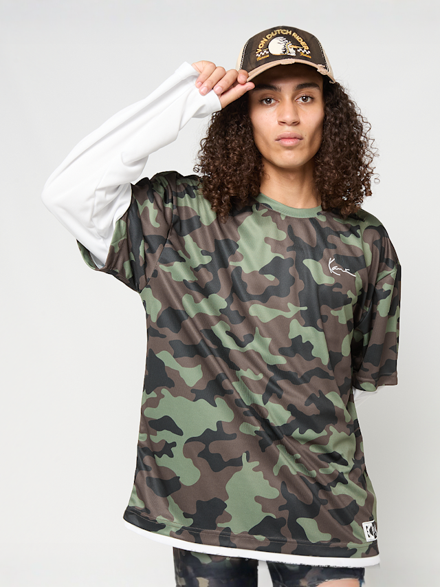 Karl Kani, Signature Camo Mesh Layered Longsleeve, camouflage, Image 1 of 5