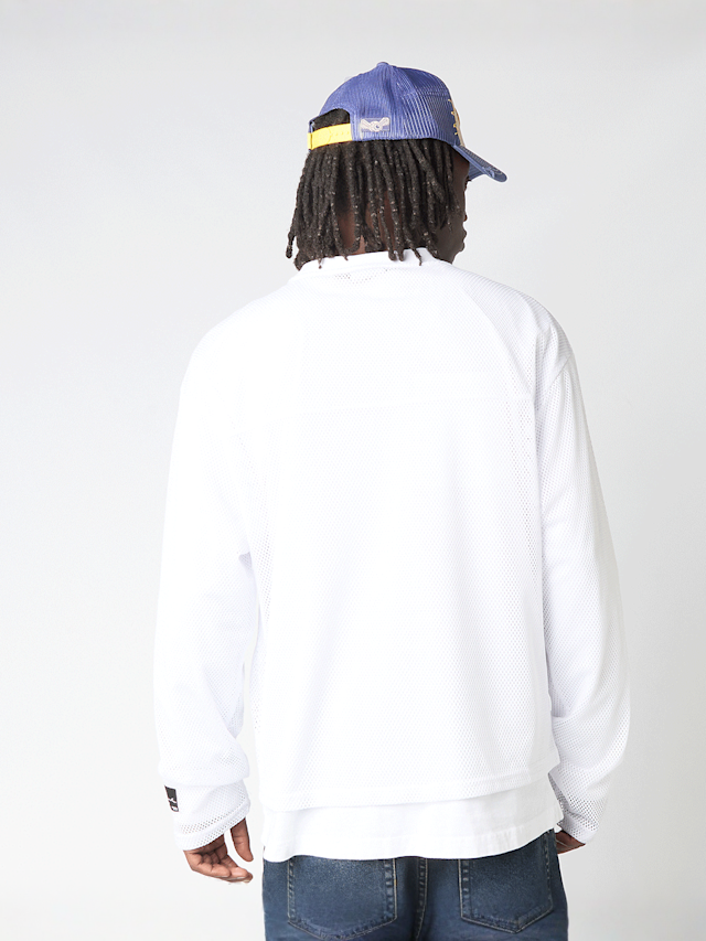 Karl Kani, Stencil Mesh Boxy Longsleeve, white, Image 2 of 5