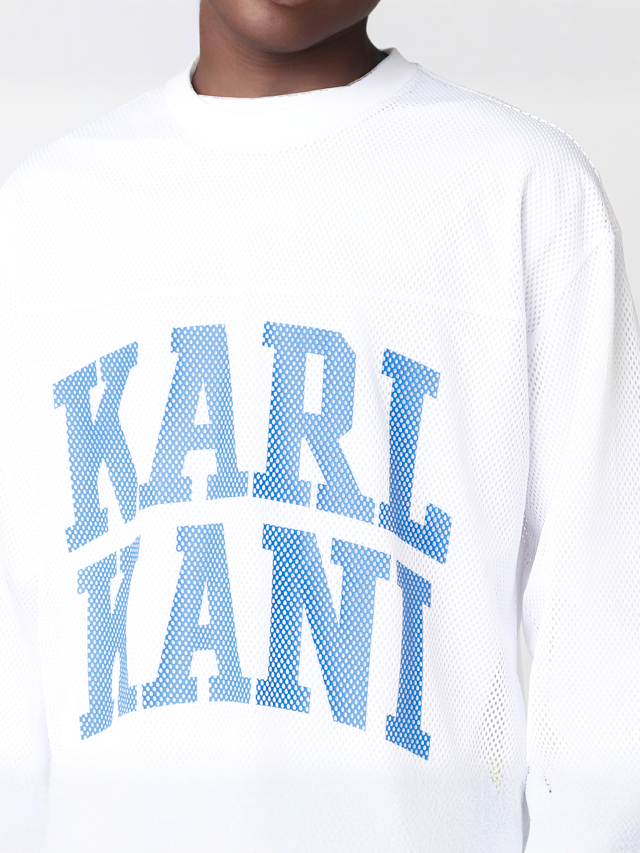 Karl Kani, Stencil Mesh Boxy Longsleeve, white, Image 3 of 5