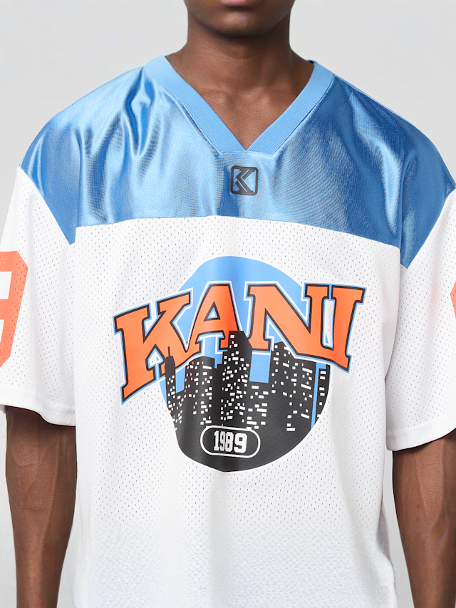 Karl Kani, OG Sport College Mesh Boxy Football Jersey, white, Image 5 of 7