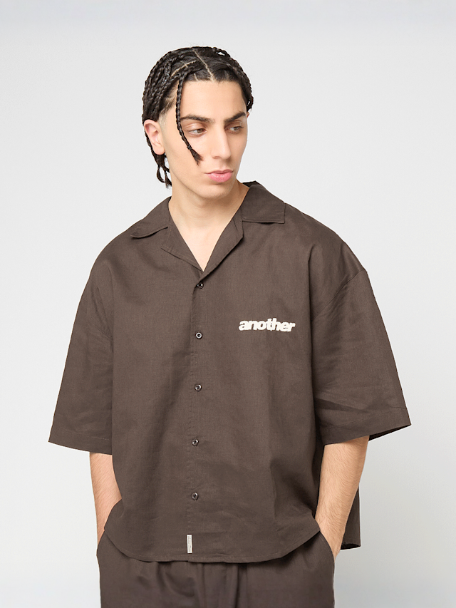 Another Cotton Lab, Another Linen Short Sleeve Shirt, brown, Image 1 of 6