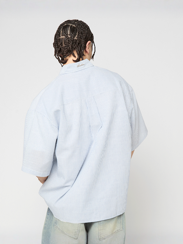 Another Cotton Lab, The Short Sleeve Shirt, blue, Image 2 of 6