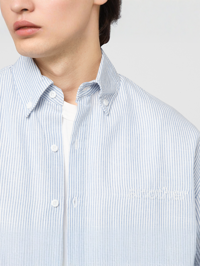 Another Cotton Lab, The Short Sleeve Shirt, blue, Image 3 of 6