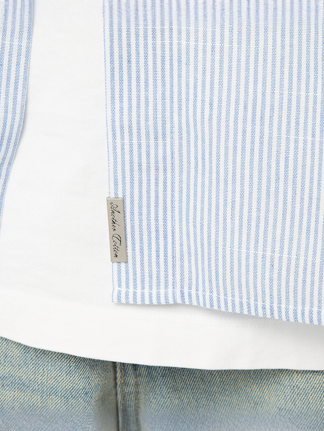 Another Cotton Lab, The Short Sleeve Shirt, blue, Image 4 of 6