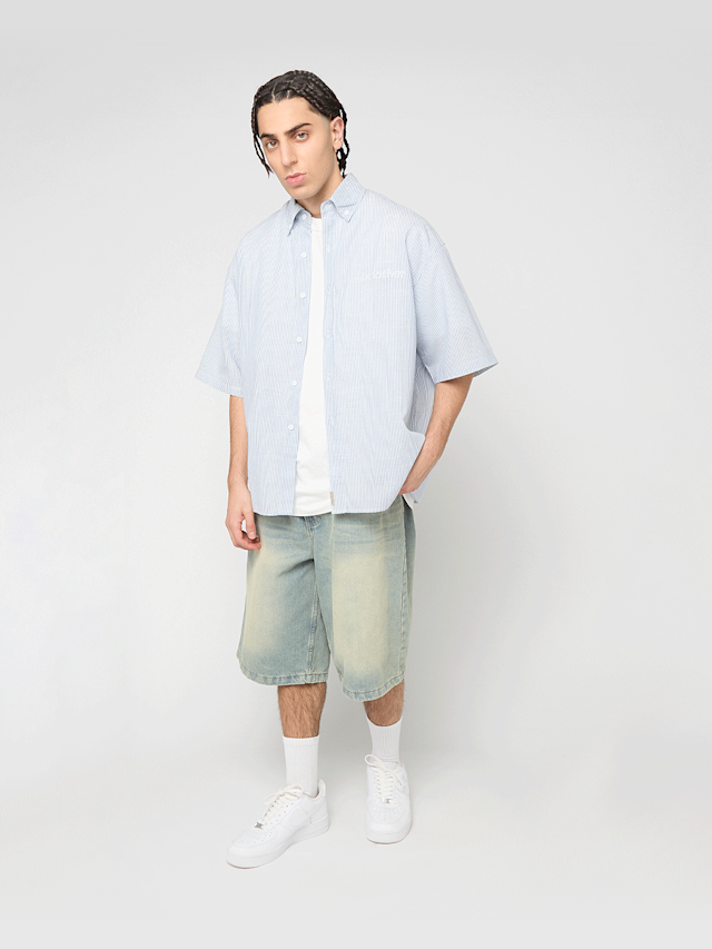 Another Cotton Lab, The Short Sleeve Shirt, blue, Image 6 of 6
