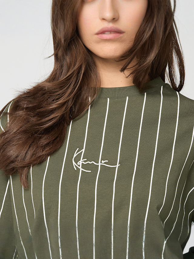 Karl Kani, Small Signature Essential Pinstripe OS Tee, green, Image 3 of 4