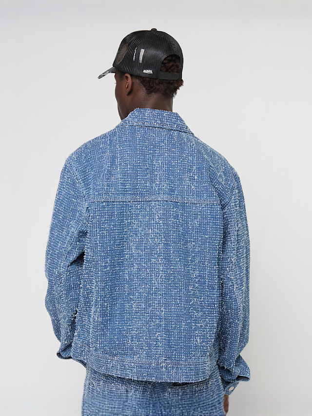 Karl Kani, Jeans Distressed Zip Denim Jacket, blue, Image 2 of 4